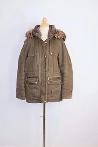 Michael Kors Faux Fur Hooded Military Jacket Size (XL) - Picture 1 of 9