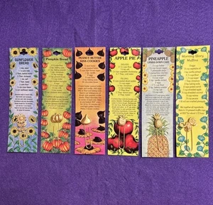 Dessert Recipe Card Bookmarks W/ Paperclip Set Of 6 • Cathedral Art Fritzi Frey - Picture 1 of 17