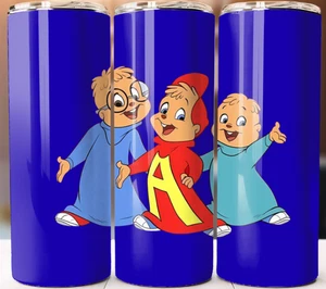 Alvin And the chipmunks 20oz Skinny Tumbler Cup Mug Lid Straw Hot Cold Drinks - Picture 1 of 1