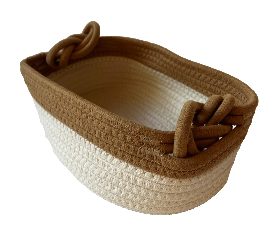 Handgemachter Aufbewahrungskorb aus Baumwollseil – Rund, Weich - Bild 1 von 4