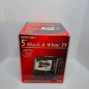 Spectra 5" Black & White TV 3-Way Power AC/DC/12V Car Cord Included NIB - Picture 1 of 10