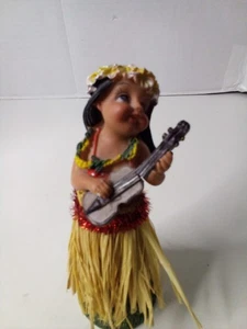 Dashboard Hawiian Hula Dancer Girl Grass Skirt Bobble 6" - Picture 1 of 15