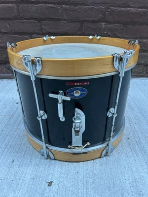 Caja de banda de marcha de madera Leedy de colección de los años 50 9x13" con estuche de cuero Foto 1 de 4