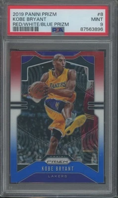2019-20 Panini Prizm Basketball Kobe Bryant #8 Red White Blue PSA 9 - Image 1 of 2