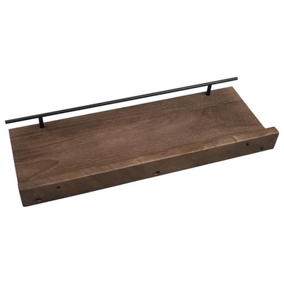 Space Saving Wall Shelves with Guardrail for Home Decor and Organization - Image 1 of 4