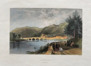 1837 Antique Print; Dunkeld, Perth and Kinross, Scotland after Allom - Picture 1 of 2