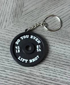 Weight Plate 3D Printed Keychain | Do You Even Lift Bro? - Picture 1 of 7