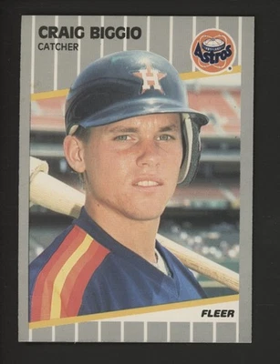1989 Fleer Baseball #353 Craig Biggio Houston Astros RC Rookie - Image 1 of 2