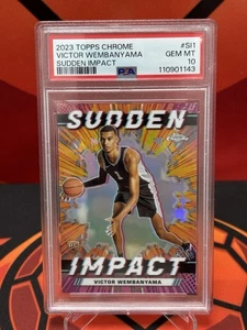 2023-24 Topps Chrome Sudden Impact Refractor #1 Victor Wembanyama RC PSA 10 - Picture 1 of 2