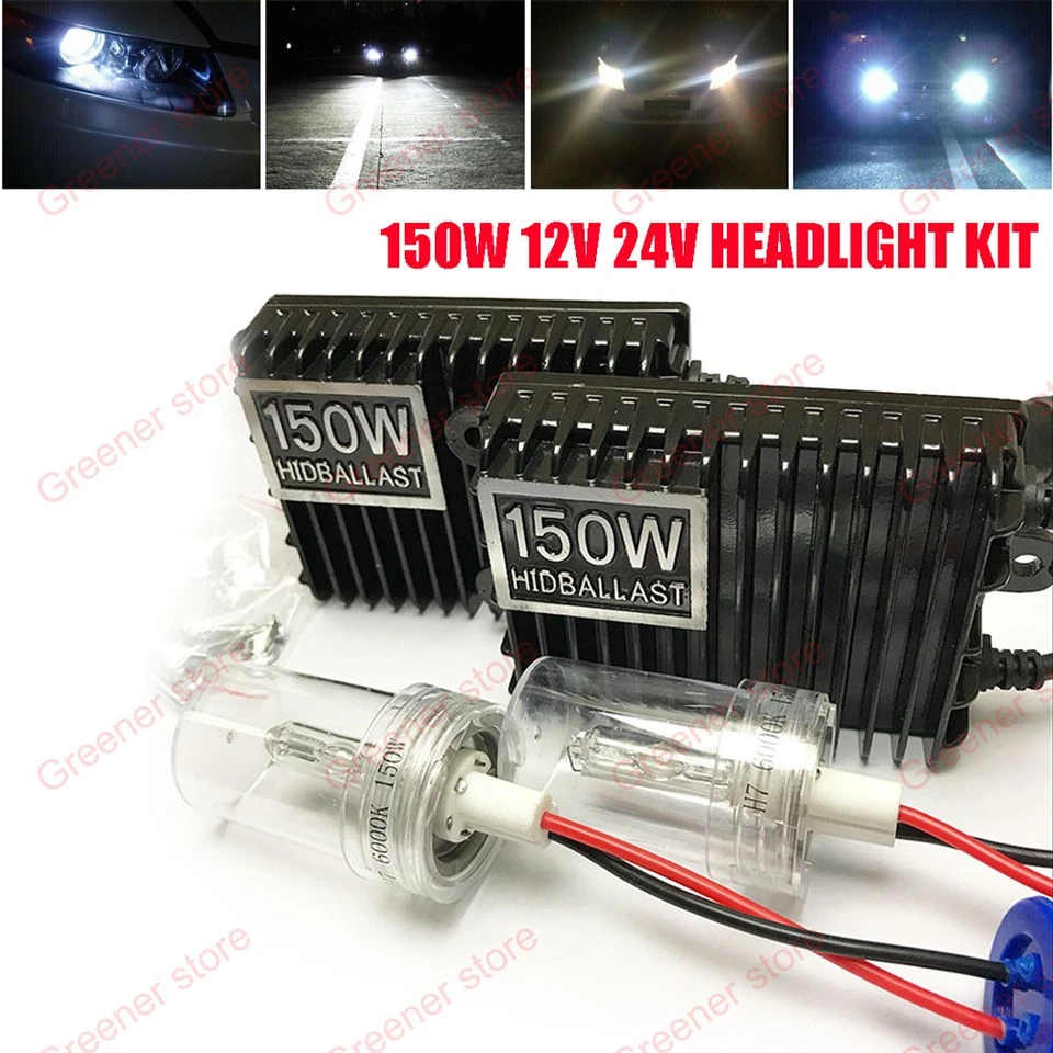 150W 12V 24V Car HID Xenon Headlight Bulb Ballast H1 H3 H4 H7 H8/9/11 9005 9006 - Image 1 of 4