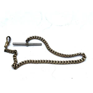 Pocket Watch Key Chain Men's Jewelry 11 Inch Fob Gold Tone - Picture 1 of 4