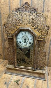 Vintage Navy No. 27 Wm. L. Gilbert 8 Day Gingerbread Mantle Clock - AS IS Repair - Picture 1 of 14