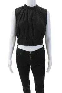 Trina Turk Damen Plissee Rundhals Ärmellos Kaila Bluse Top Schwarz Größe S - Bild 1 von 4