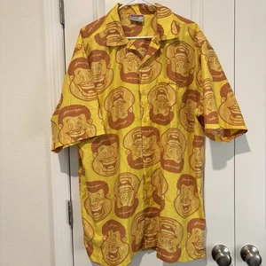 Platinum FUBU Fat Albert Men’s Button Up Shirt Size XXL All-over Print Vintage - Picture 1 of 7