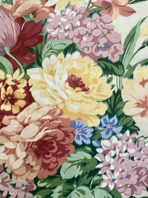 PAR DE CORTINAS CROSCILL VIENA DE COLECCIÓN 84x84 forradas cabaña rosa floral verde rayas Foto 1 de 4