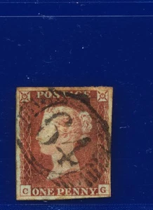 1841 SG10 1d rojo profundo-marrón B1 (4) CG Londres buen usado gato £50 ehua - Imagen 1 de 3