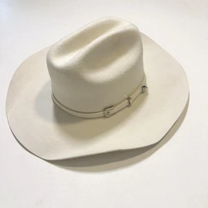 Sombrero de vaquero American Hat Makers Cattleman blanco fieltro crema rancho nuevo con etiquetas grande para hombre - Imagen 1 de 18