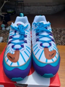 Nike Air Max 98 Court viola verde acqua taglia 11 nuovissime DS - Foto 1 di 8