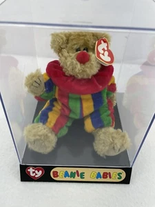 Ty Beanie Babies Piccadilly Bear Rare 1993 Red Nose Clown Azalea Hang Tag Error - Picture 1 of 9