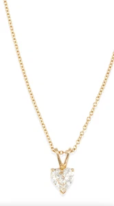 Solitär Halskette 14 Karat Gold und Herzschliff Diamant - Bild 1 von 11