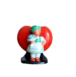 Vase Herz, kleiner Mädchen in Tracht - Arno Fischer Ilmenau DDR um 1950 - Picture 1 of 6