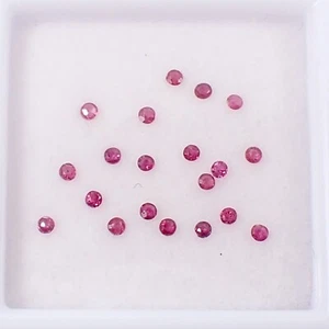 Qty 20 Pieces Round 1.25 - 1.35 mm Red-Pinkish Natural Ruby Gemstone, 0.25 carat - Picture 1 of 8