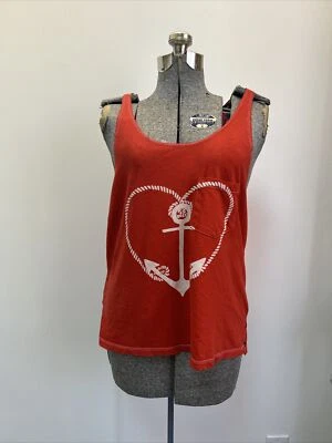 Camiseta sin mangas Wildfox Couture para mujer con corazón de ancla roja. Lino de algodón talla pequeña EE. UU. Foto 1 de 4
