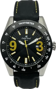 Oskar Emil SAPPORO Quality Gents Sturdy Watch Date/Tachymeter With Rubber Strap - Picture 1 of 4