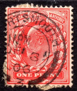 1902 Sg 219 1d with Extensive Damage to Panel above Baseline - Picture 1 of 1