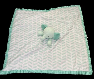 Cloud Island Mint Green Elephant Plush Satin XL Baby Security Blanket Lovey - Picture 1 of 3