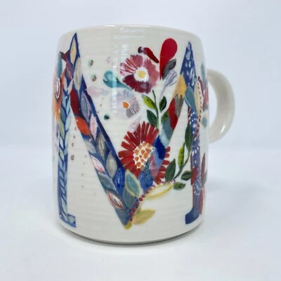 Anthropologie Initial M Monograma Taza Flor Café Starla M Halfmann con Taza Acogedora Foto 1 de 4