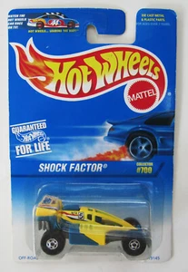 Hot Wheels Shock Factor Blue/Yellow Half-Blue Card #700 BW 1997 Near Mint 19145 - Picture 1 of 2