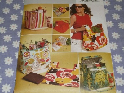 BOLSAS BUTTERICK 5338-TOTES-PATRÓN ARTESANALES DE COMPRAS DE COMESTIBLES-SIN CORTAR Foto 1 de 3