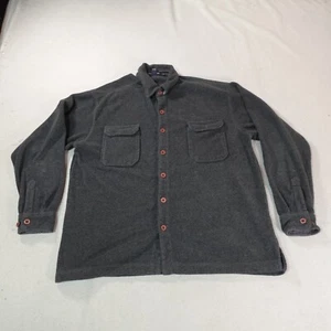 Vintage Club Monaco Shirt Mens Large Gray Button Up Shacket Outdoor Hike Thick - Picture 1 of 20