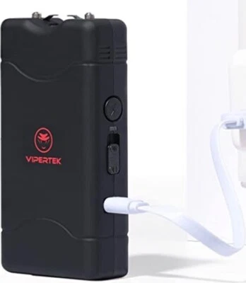 VIPERTK VIPERTEK 350 BV Small Stun Gun USB Charger Rechargeable Battery w/ LED Light