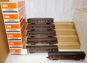 LIONEL #15340 PENNSYLVANIA BROWN 15'' ALUMINUM PASSENGER 6 CAR SET O GAUGE TRAIN - Picture 1 of 22