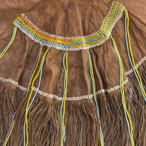 Maasai Leather Fringe and Beaded Olekesana Skirt Kenya - Picture 1 of 9