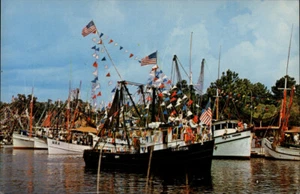 Bayou La Batre,AL Boats Annual Blessing Mobile County Alabama Postcard - Picture 1 of 2