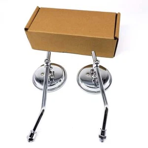 10mm Motorcycle Rear View Mirrors For Honda CB350 CB500 CB750 VTX1300 VTX1800 - Picture 1 of 7