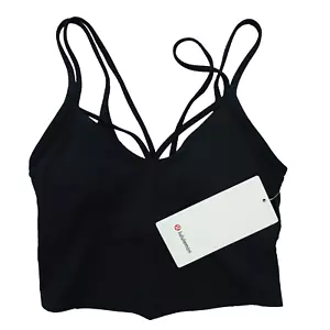 Neu Lululemon Größe 2 Align geripptes Träger-Tanktop enge Passform kurz geschnitten schwarz - Bild 1 von 8