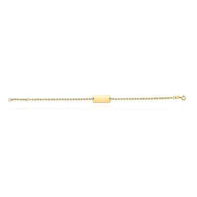 Personalized 14K Yellow Gold Cable ID Bracelet (Hollow) 6.5"-7" Adjustable - Image 1 of 3