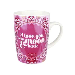 Taza You Are An Angel I Love You Moon & Back rosa blanco hueso porcelana taza caja de regalo - Imagen 1 de 2