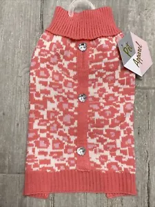 Pet Apparel Pfirsich Kristall Herzen Pullover Welpe/Hund Medium Neu mit Etikett - Bild 1 von 1