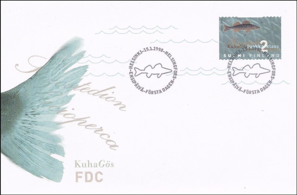Fishing Fish Zander Finland Mint FDC Cover 1998 - Image 1 of 1