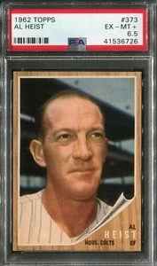 1962 Topps #373 Al Heist PSA 6,5 como nuevo+ - Imagen 1 de 2
