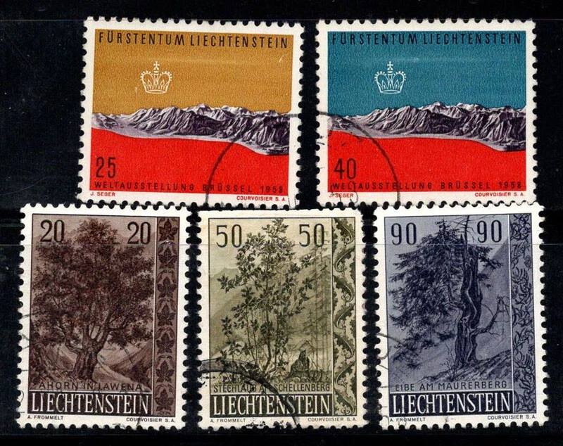 Liechtenstein 1958 Mi. 339-373 Used 60% trees, flora, relief - Image 1 of 1