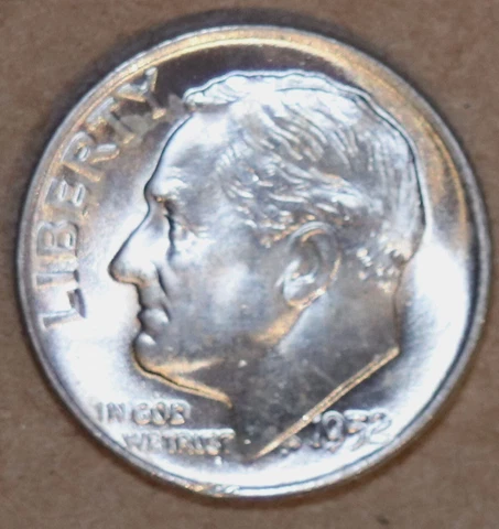 1952-D Roosevelt Dime - BU - Stock Photo - #3062B - Free Shipping Cover