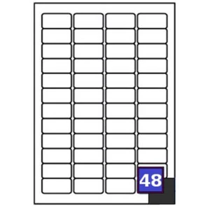 48 Labels Per A4 Sheet 45.7 x 21.2mm White Address Self Adhesive Inkjet Laser - Picture 1 of 19