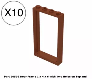Lego 10 Reddish Brown 1x4x6 Door Frame Part / City / Friends / Castle / Kingdoms - Picture 1 of 1