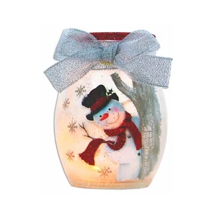 Stony Creek Indoor Holiday Lighting Snowman in Red Birch Tree 4" Tall Jar ELC80C - Picture 1 of 9